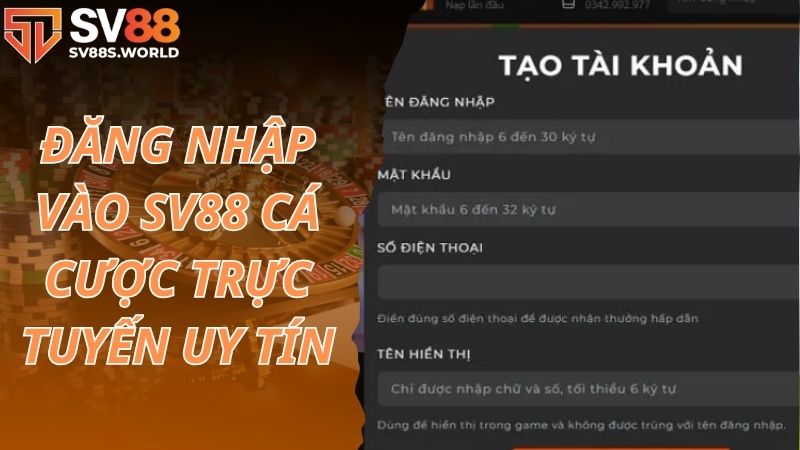 Đăng nhập vào SV88 cá cược trực tuyến uy tín